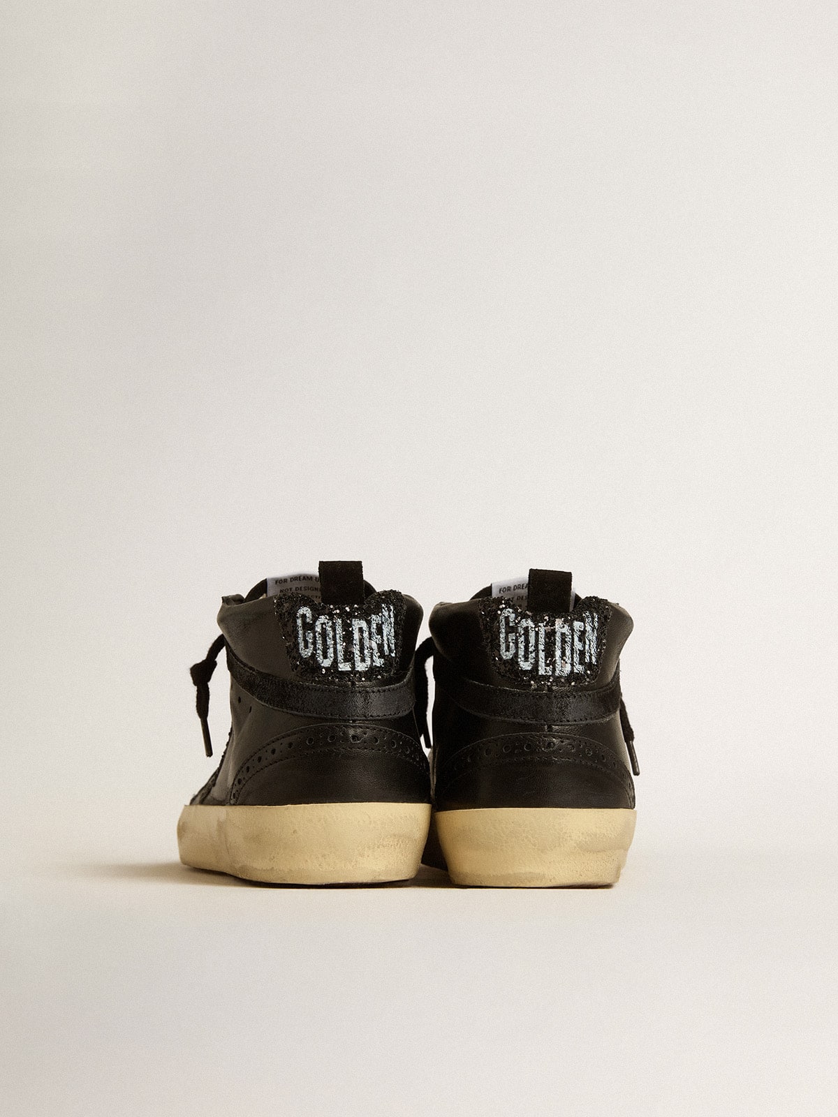 Golden Goose Women’s Mid Star In Black Nappa With Black Glitter Star And Suede Flash - Sneaker Türkiye
