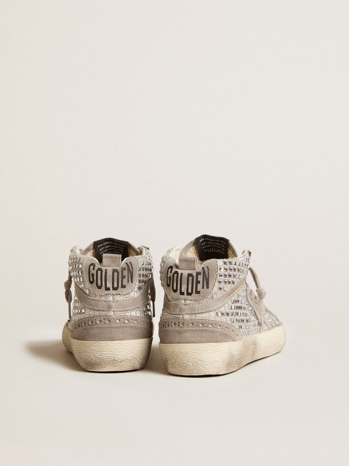 Golden Goose Mid Star In Silver Suede With Swarovski Crystals And Suede Star - Sneaker Türkiye