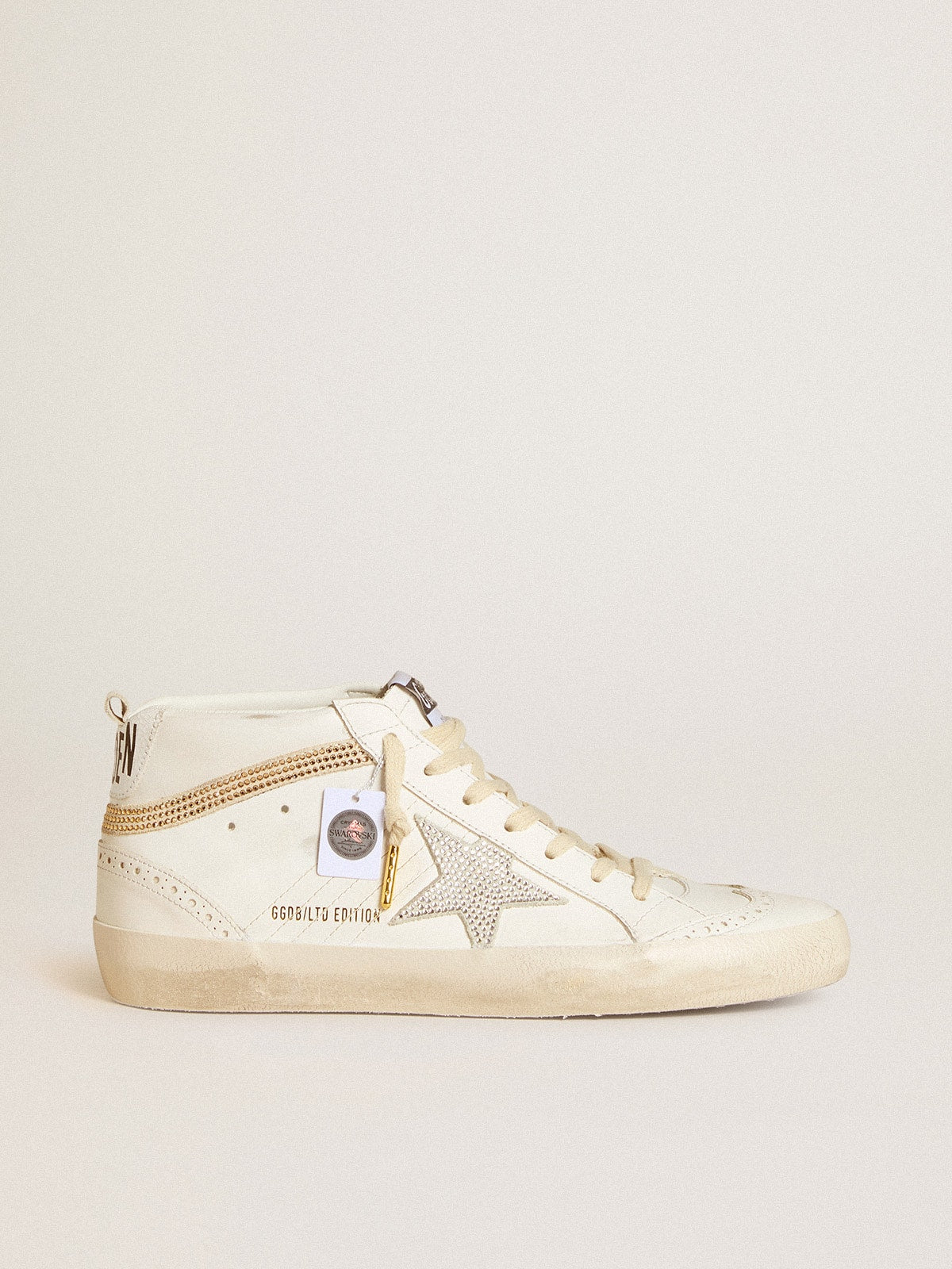 Golden Goose Mid Star With Star And Heel Tab In Suede With Swarovski Crystals - Sneaker Türkiye