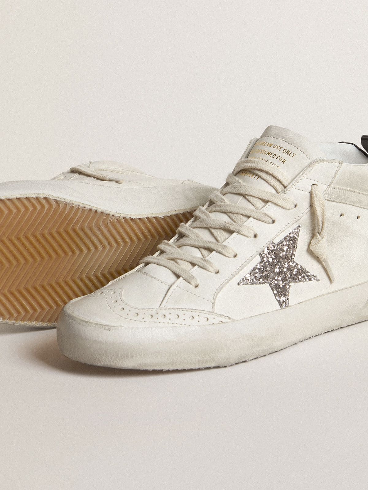 Golden Goose Women’s Mid Star With Silver Glitter Star And Black Laminated Heel Tab - Sneaker Türkiye