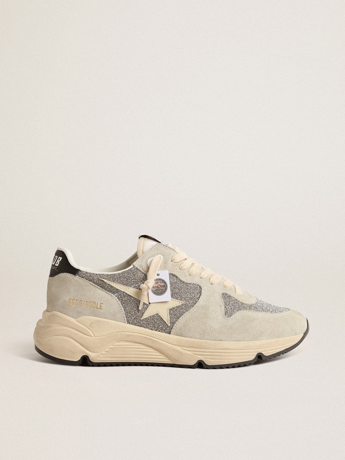 Golden Goose Women’s Running Sole Embellished With Swarovski Crystals And Ivory Star - Sneaker Türkiye