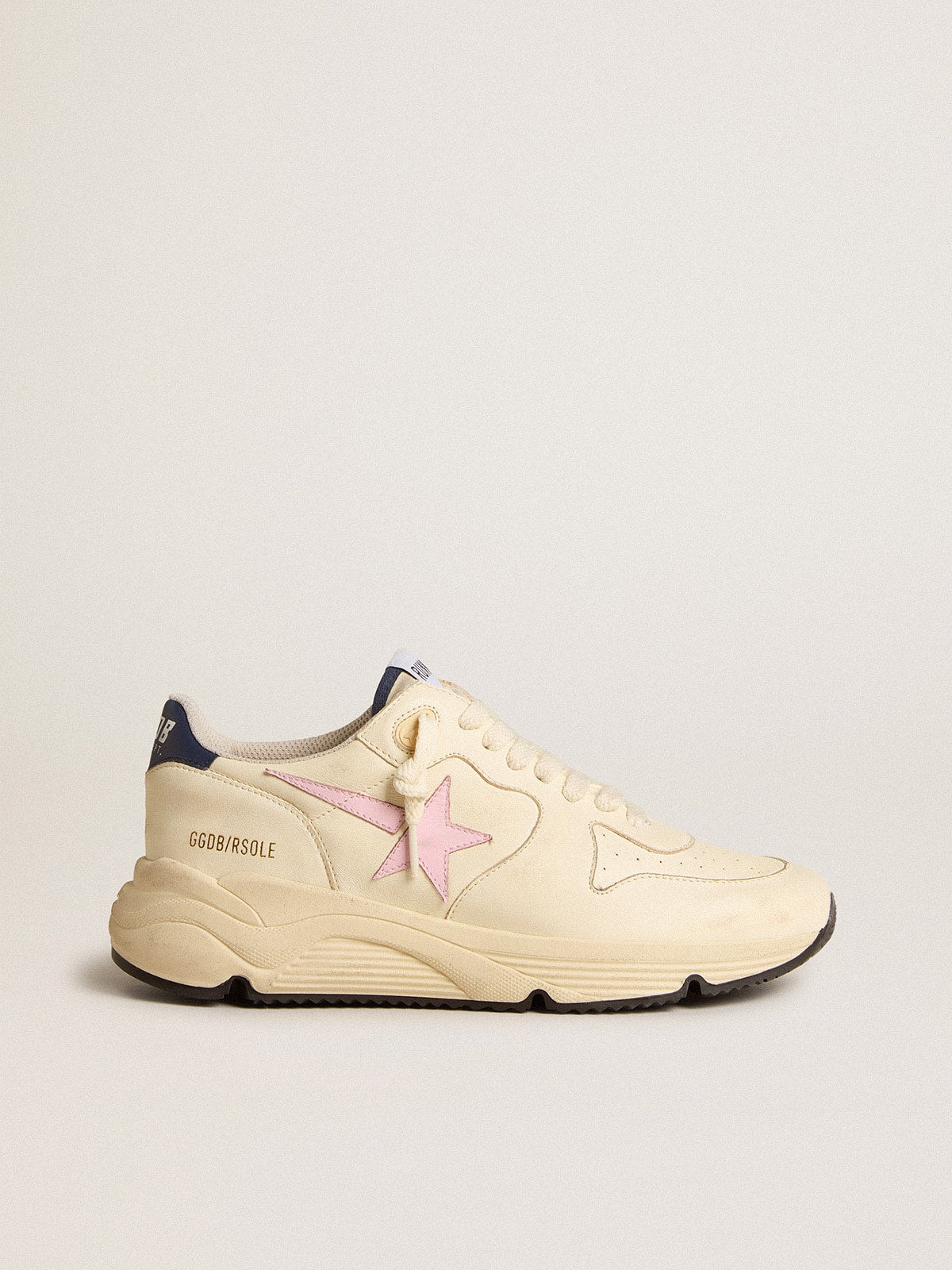 Golden Goose Women’s Running Sole In Nappa Leather With Pink Leather Star And Blue Leather Heel Tab - Sneaker Türkiye