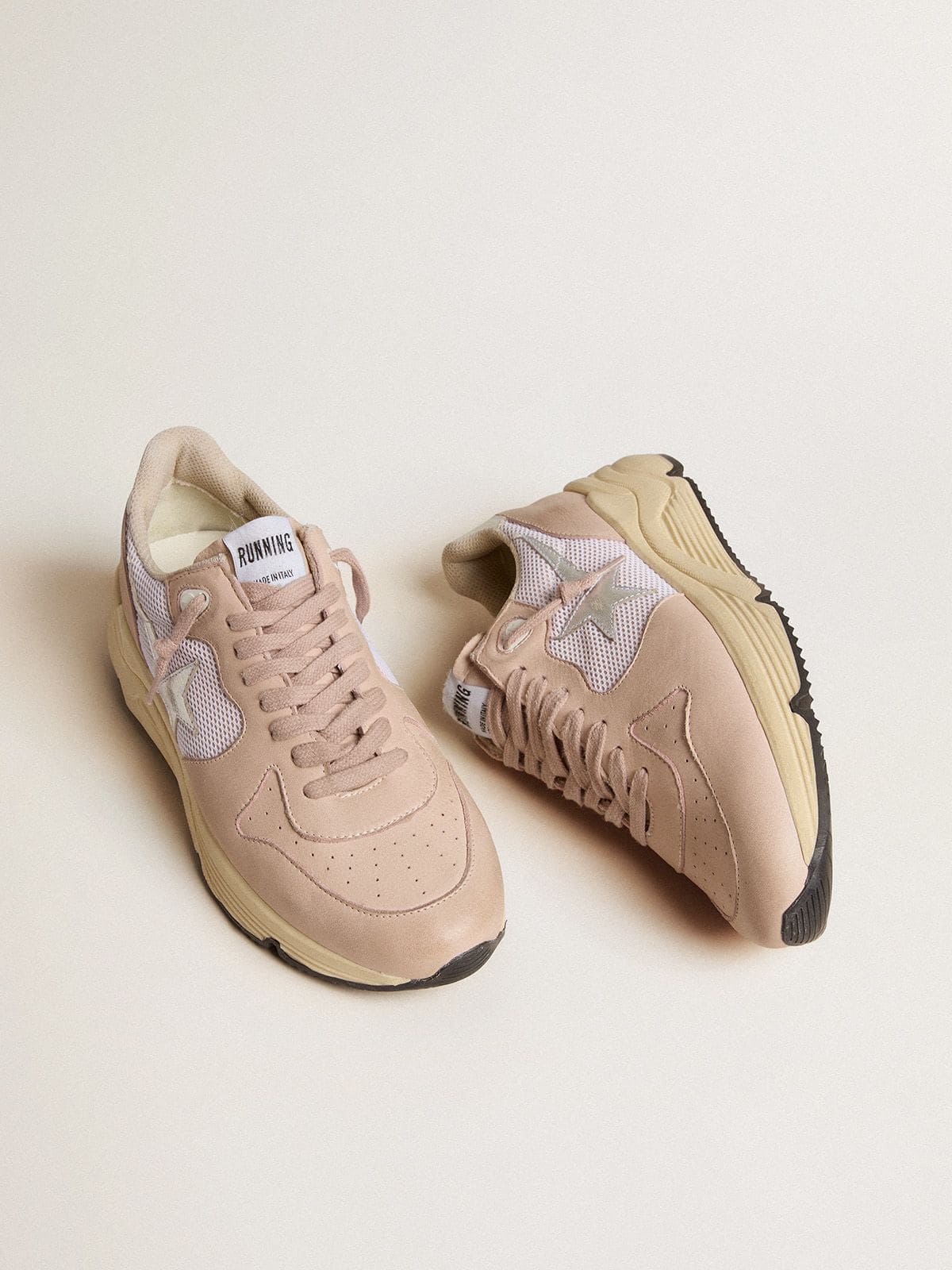 Golden Goose Women’s Running Sole In Mesh And Nubuck With Silver Metallic Leather Star - Sneaker Türkiye
