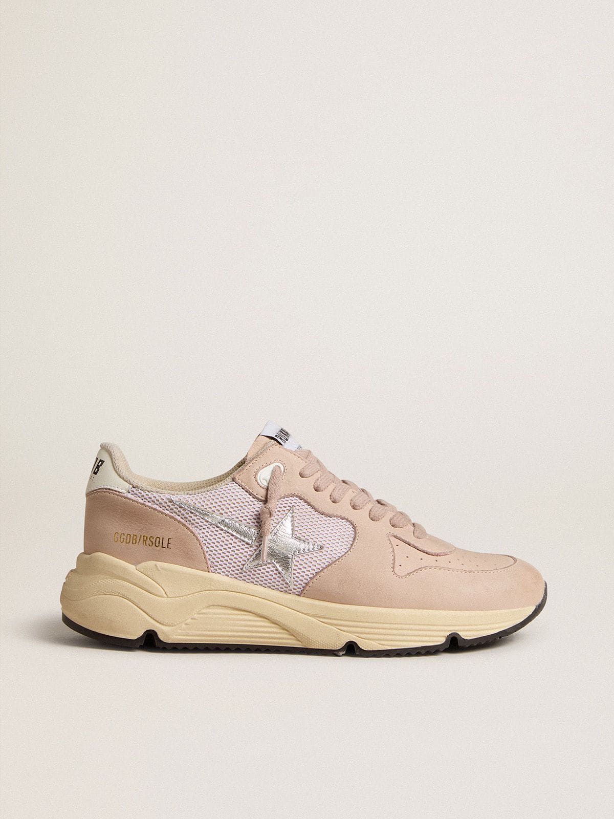Golden Goose Women’s Running Sole In Mesh And Nubuck With Silver Metallic Leather Star - Sneaker Türkiye
