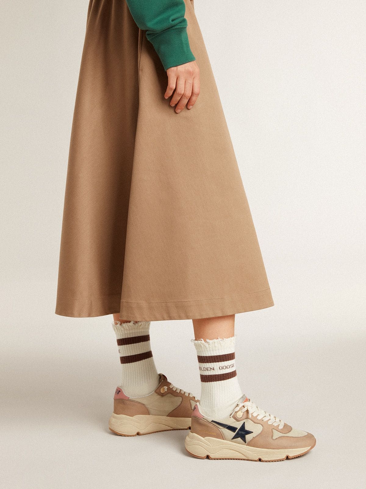 Golden Goose Running Sole Ltd In Nylon And Nubuck With Leather Star And Heel Tab - Sneaker Türkiye