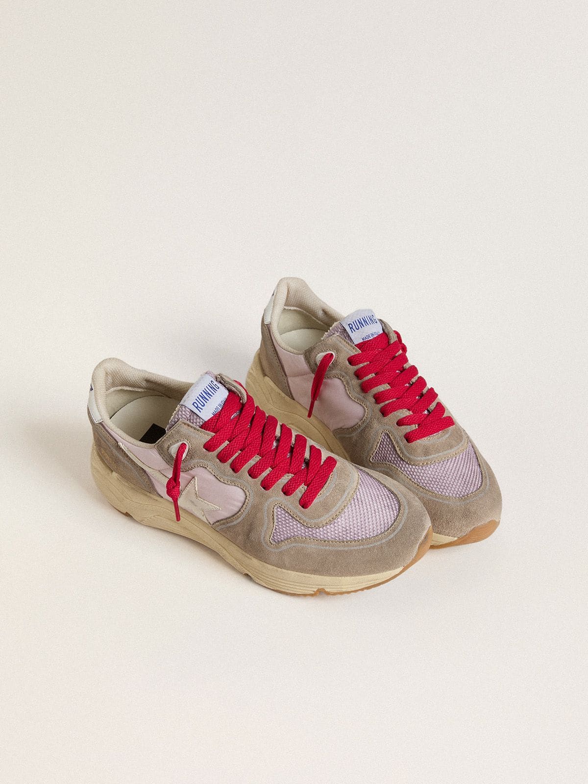 Golden Goose Running Sole LTD In Pink Nylon With White Leather Star - Sneaker Türkiye