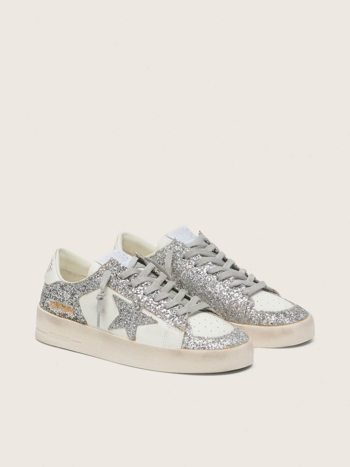 Golden Goose Women’s Stardan In White Leather And Glitter - Sneaker Türkiye