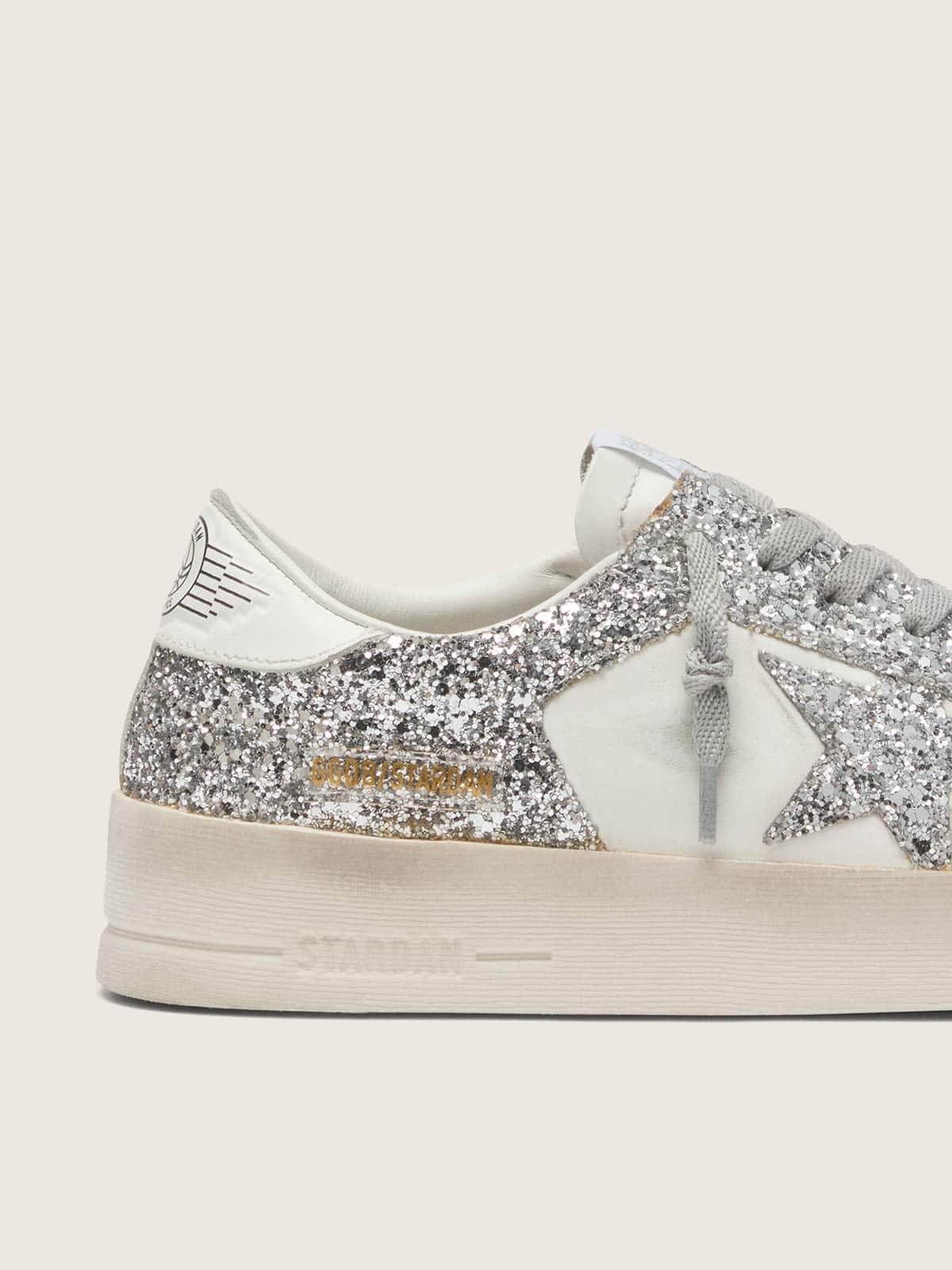 Golden Goose Women’s Stardan In White Leather And Glitter - Sneaker Türkiye