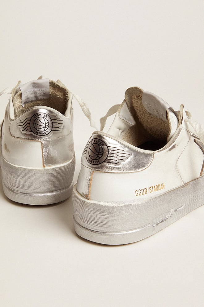 Golden Goose Stardan Sneakers With Silver Metallic Leather Star And Heel Tab - Sneaker Türkiye