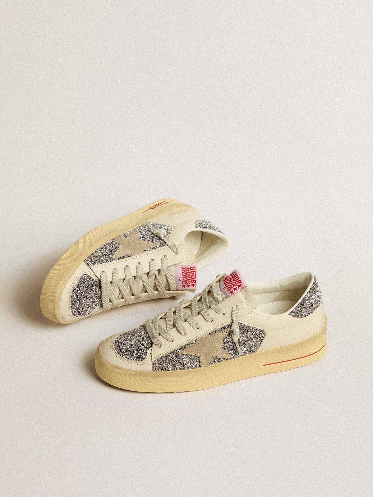 Golden Goose Women’s Stardan In Suede With Sand Star And Silver Swarovski Crystal Inserts - Sneaker Türkiye