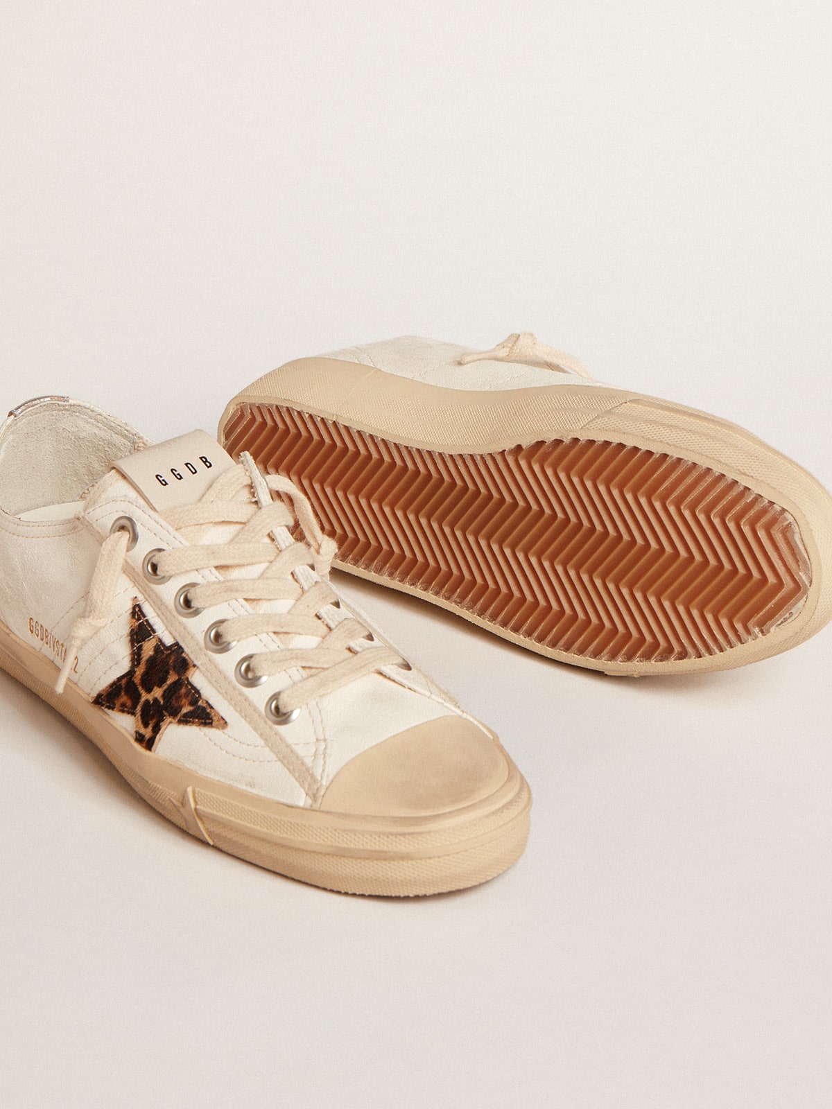 Golden Goose V-Star In Nappa With Pony Skin Star And Silver Heel Tab - Sneaker Türkiye