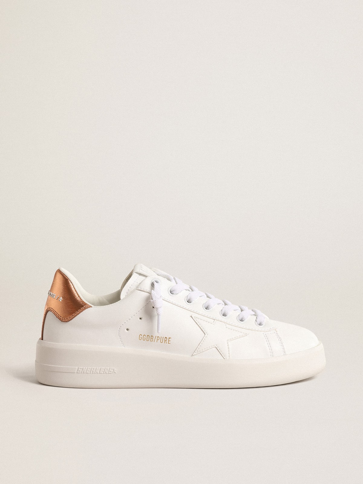 Golden Goose Women’s Bio-Based Purestar With Bronze Metallic Leather Heel Tab - Sneaker Türkiye