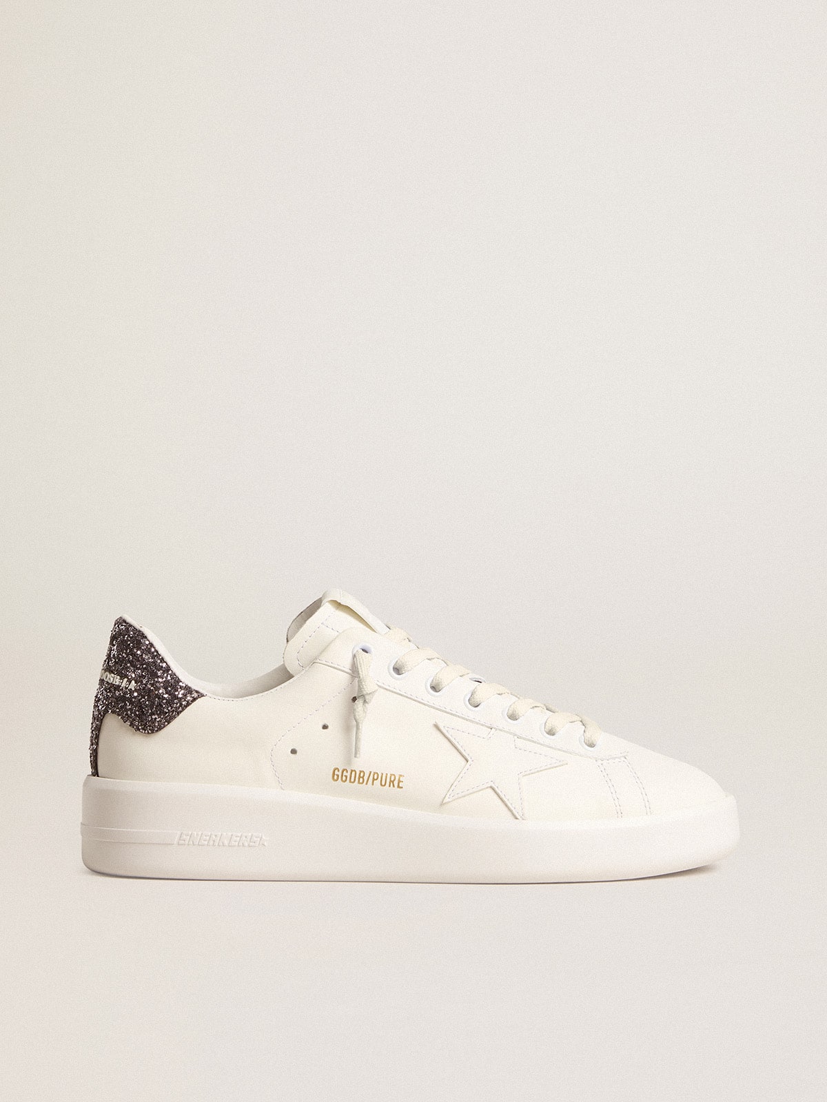 Golden Goose Women’s Purestar With White Leather Star And Anthracite Glitter Heel Tab - Sneaker Türkiye
