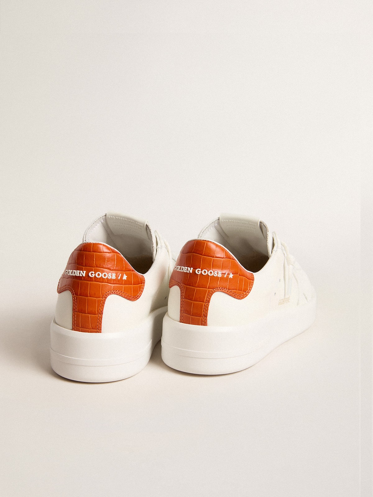 Golden Goose Women’s Purestar With White Leather Star And Orange Heel Tab - Sneaker Türkiye