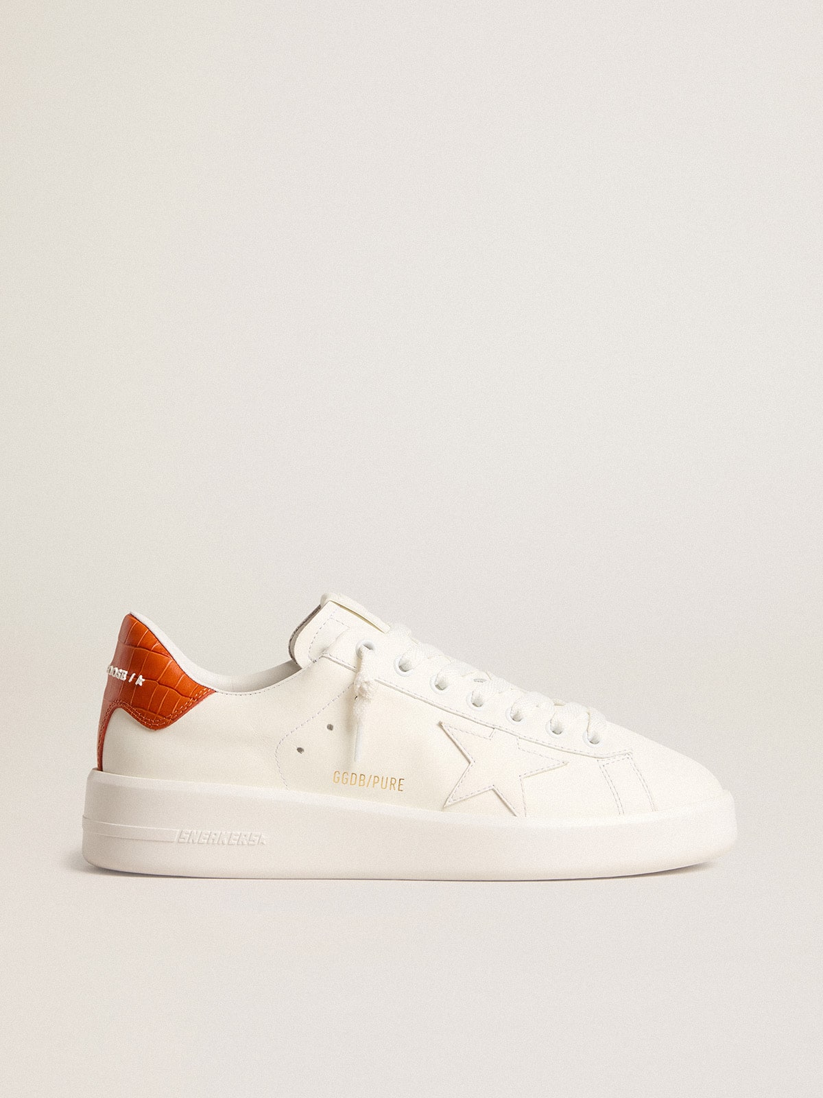 Golden Goose Women’s Purestar With White Leather Star And Orange Heel Tab - Sneaker Türkiye