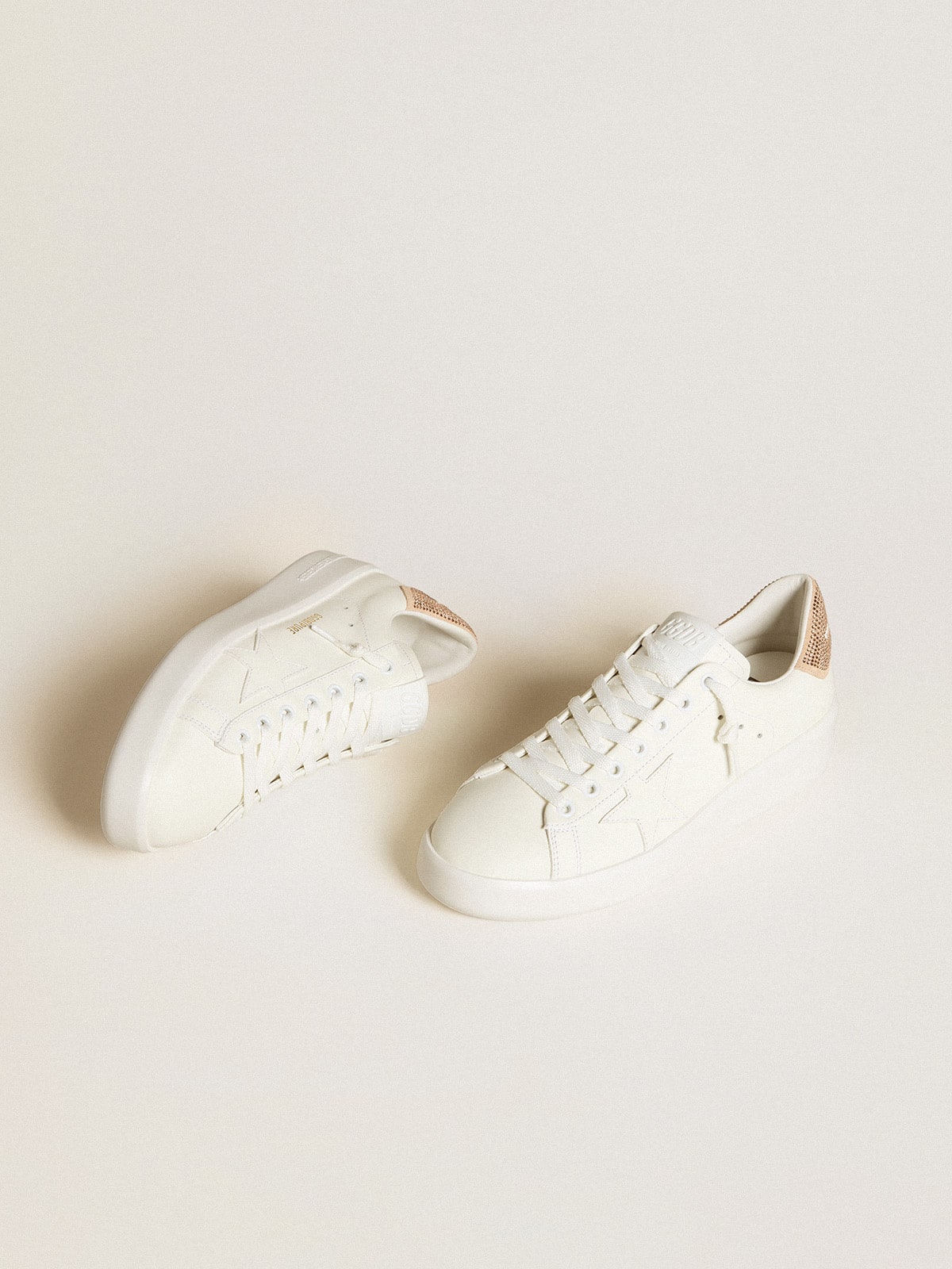 Golden Goose Purestar With Leather Star And Suede Heel Tab With Swarovski Crystals - Sneaker Türkiye
