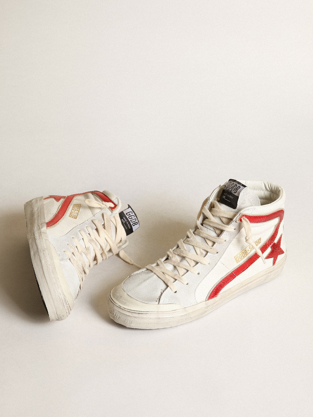 Golden Goose Slide With A Red Laminated Leather Star And Flash - Sneaker Türkiye