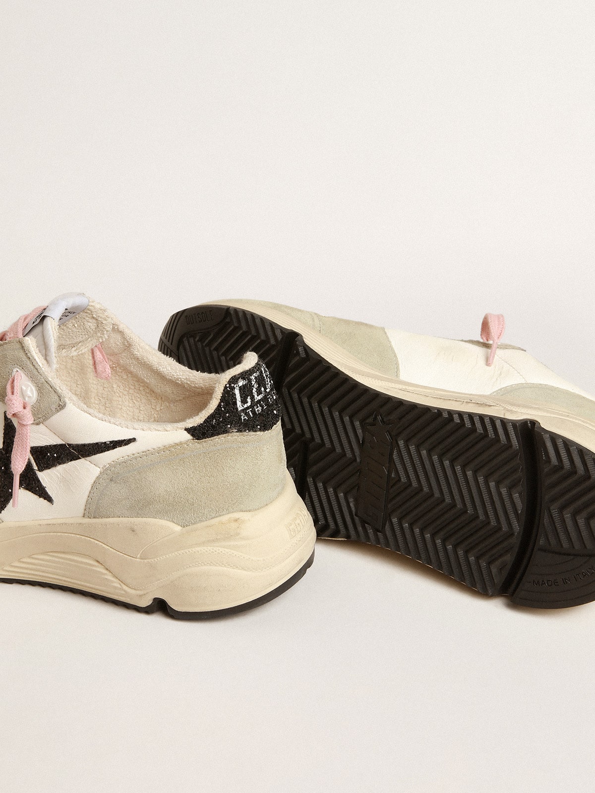 Golden Goose Running Sole With Gray Suede Inserts And Black Glitter Star - Sneaker Türkiye