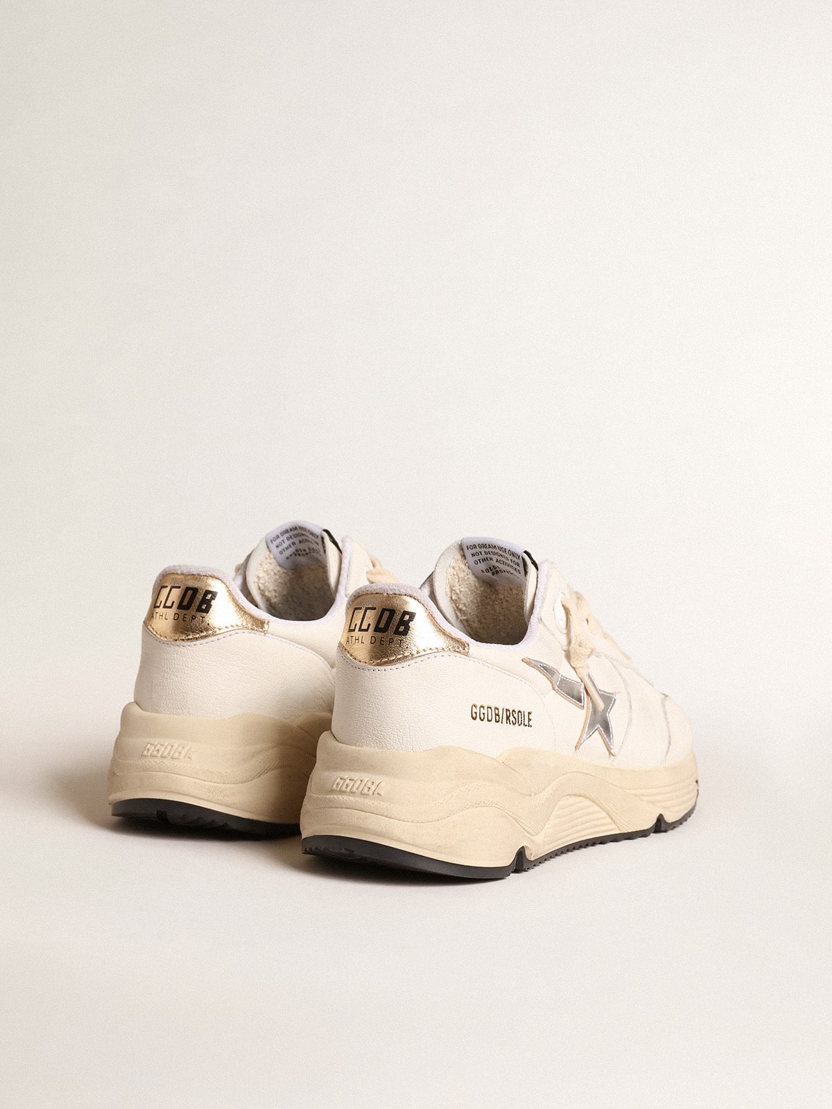Golden Goose Running Sole In Nappa With Silver Star And Gold Leather Heel Tab - Sneaker Türkiye