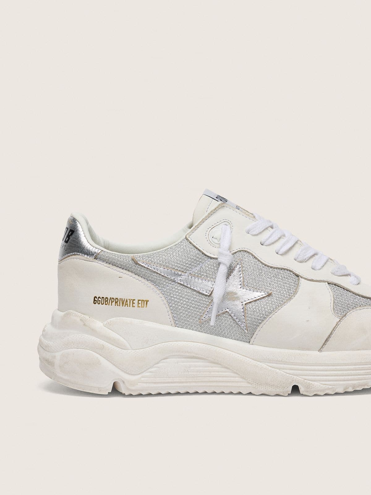 Golden Goose Women’s Running Sole In Mesh And Nubuck With Silver Metallic Leather Star - Sneaker Türkiye