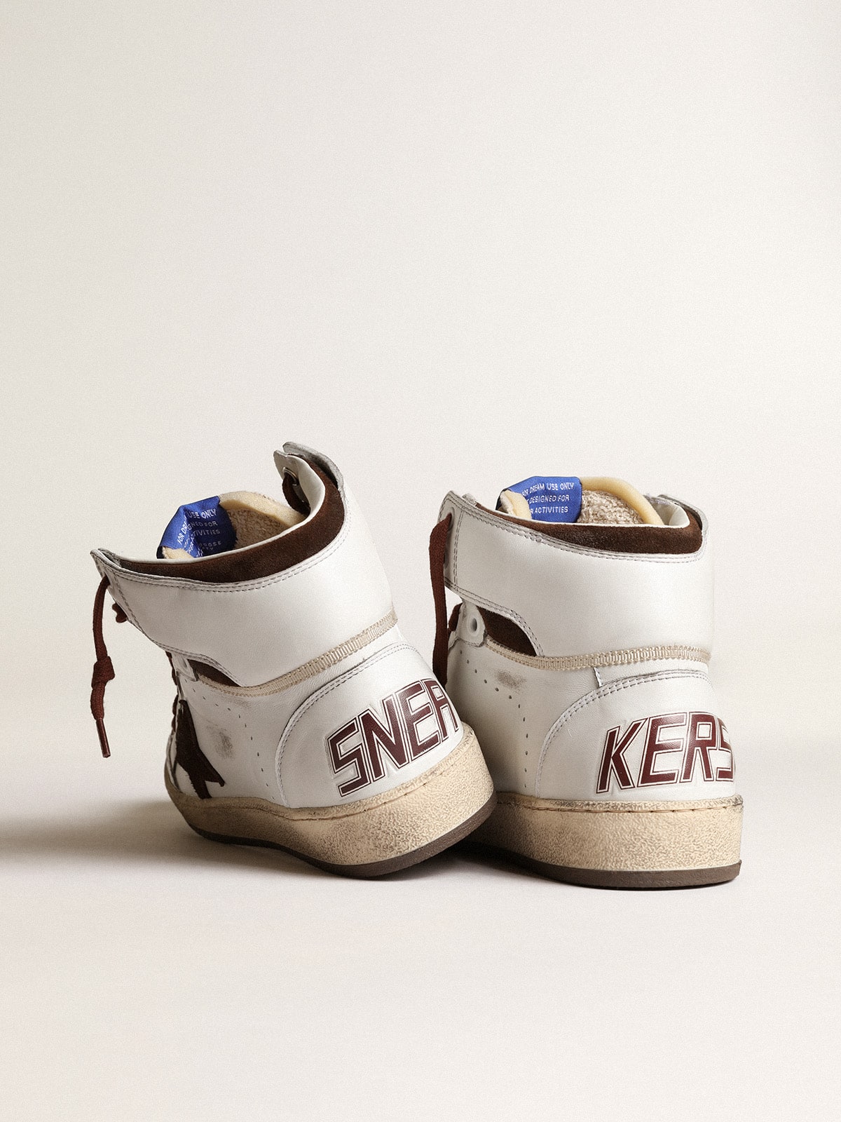 Golden Goose Women’s Sky-Star In White Nappa Leather With Chocolate Suede Star - Sneaker Türkiye