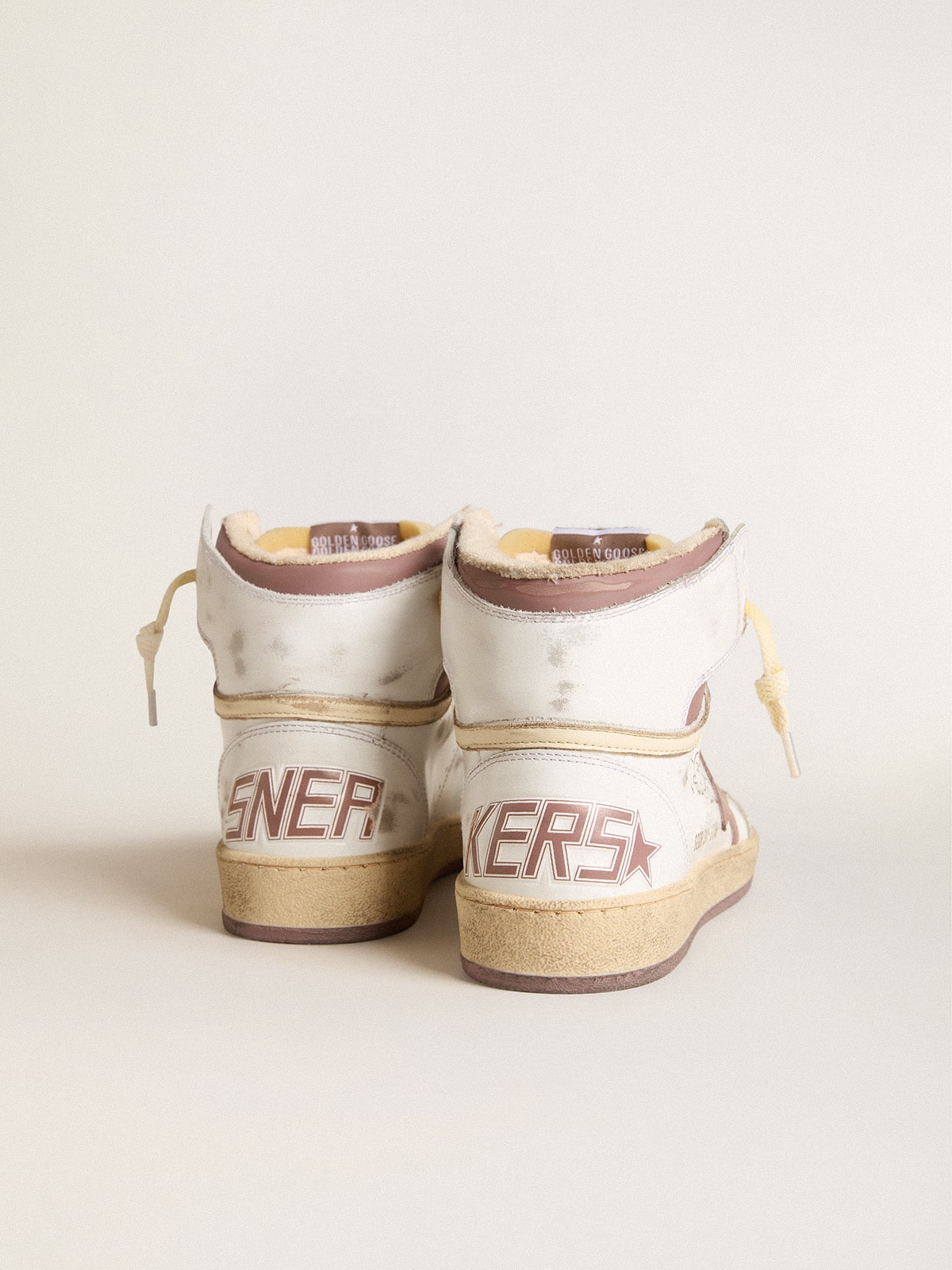 Golden Goose Sky-Star In White Leather With Pink Leather Star - Sneaker Türkiye