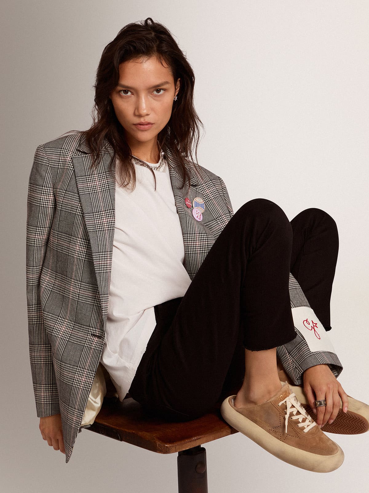 Golden Goose Women’s Space-Star Sabot Shoes In Tobacco-Colored Suede With Shearling Lining - Sneaker Türkiye