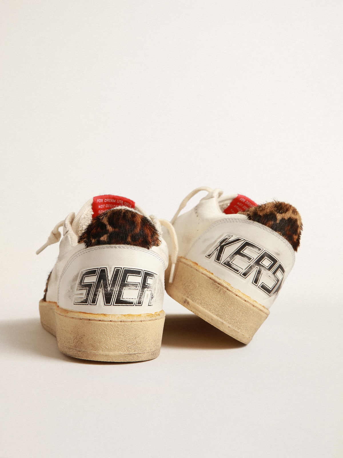 Golden Goose Ball Star In Nappa With Leopard-Print Pony Skin Star And Heel Tab - Sneaker Türkiye