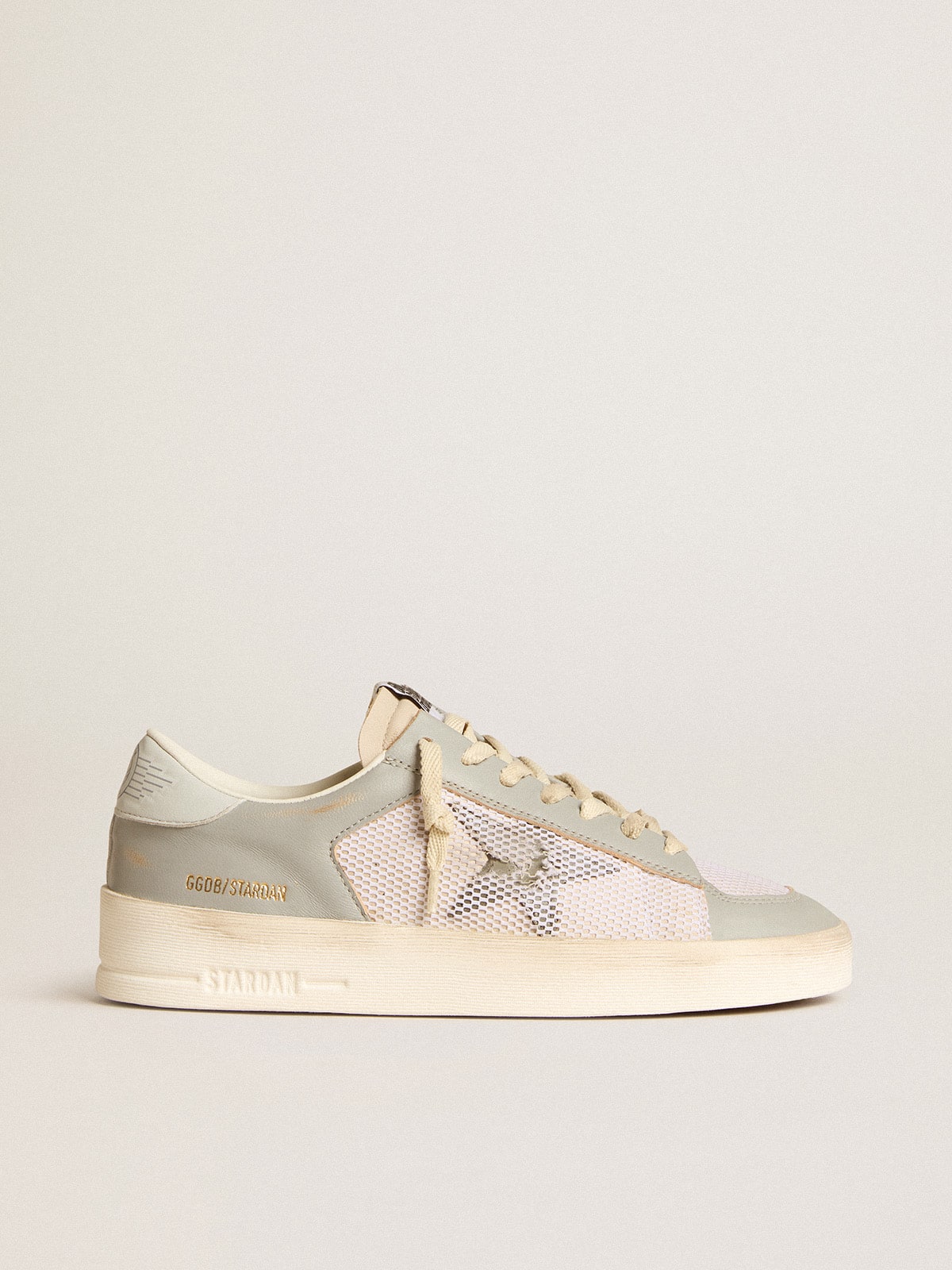 Golden Goose Stardan In Gray Nappa Leather And White Mesh With Gray Leather Star - Sneaker Türkiye