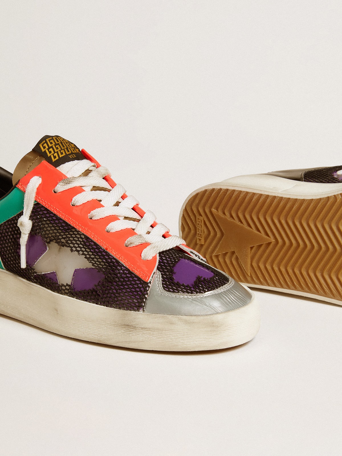 Golden Goose Women’s Stardan Lab In Patent Leather And Mesh With Rubber Star - Sneaker Türkiye