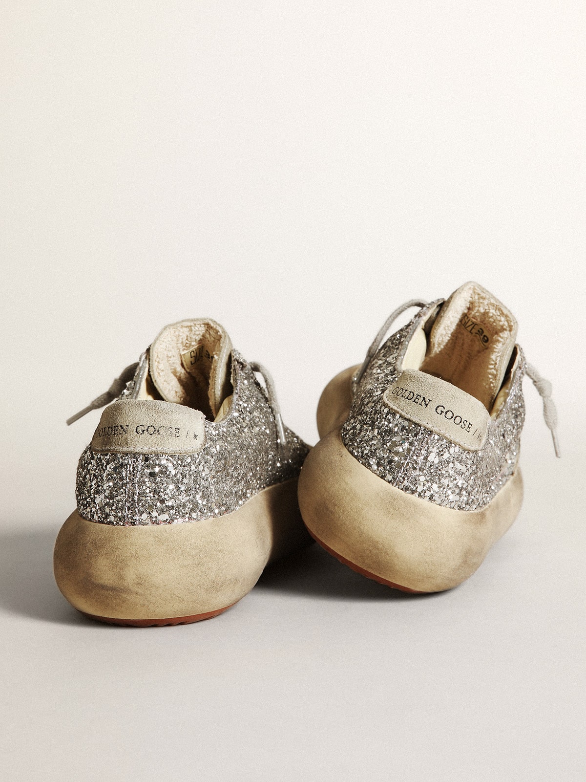 Golden Goose Women’s Space-Star In Silver Glitter With Ice-Gray Star - Sneaker Türkiye