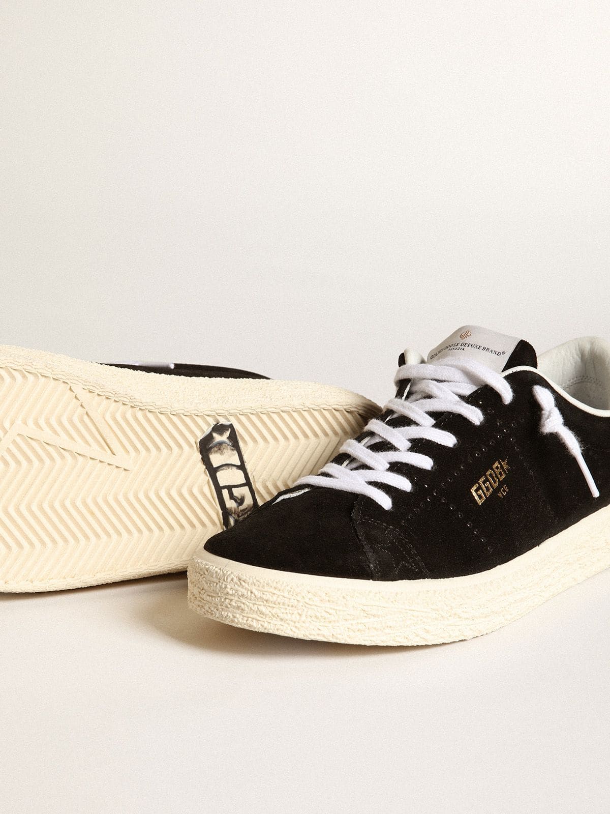 Golden Goose Women’s Tennis In Black Suede With White Leather Heel Tab - Sneaker Türkiye