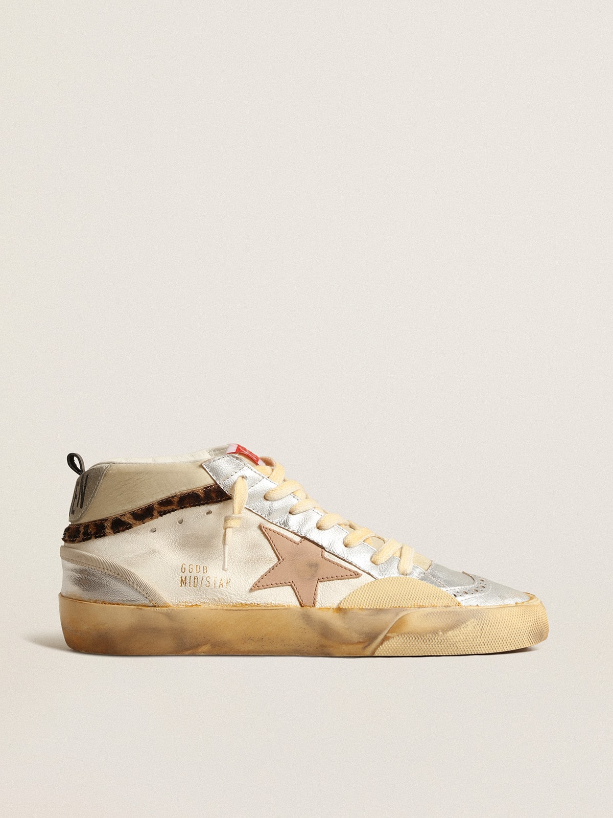 Golden Goose Mid Star LTD With Silver Metallic Leather Inserts And Pink Star - Sneaker Türkiye