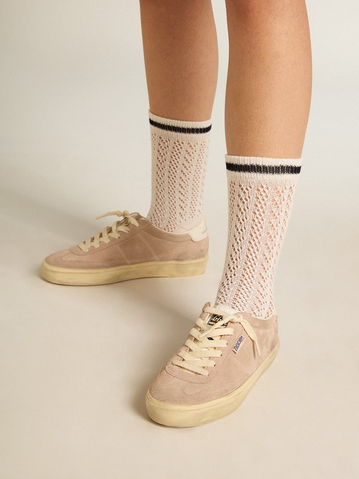 Golden Goose Women’s Soul Star In Pink Suede With Milk-White Leather Heel Tab - Sneaker Türkiye