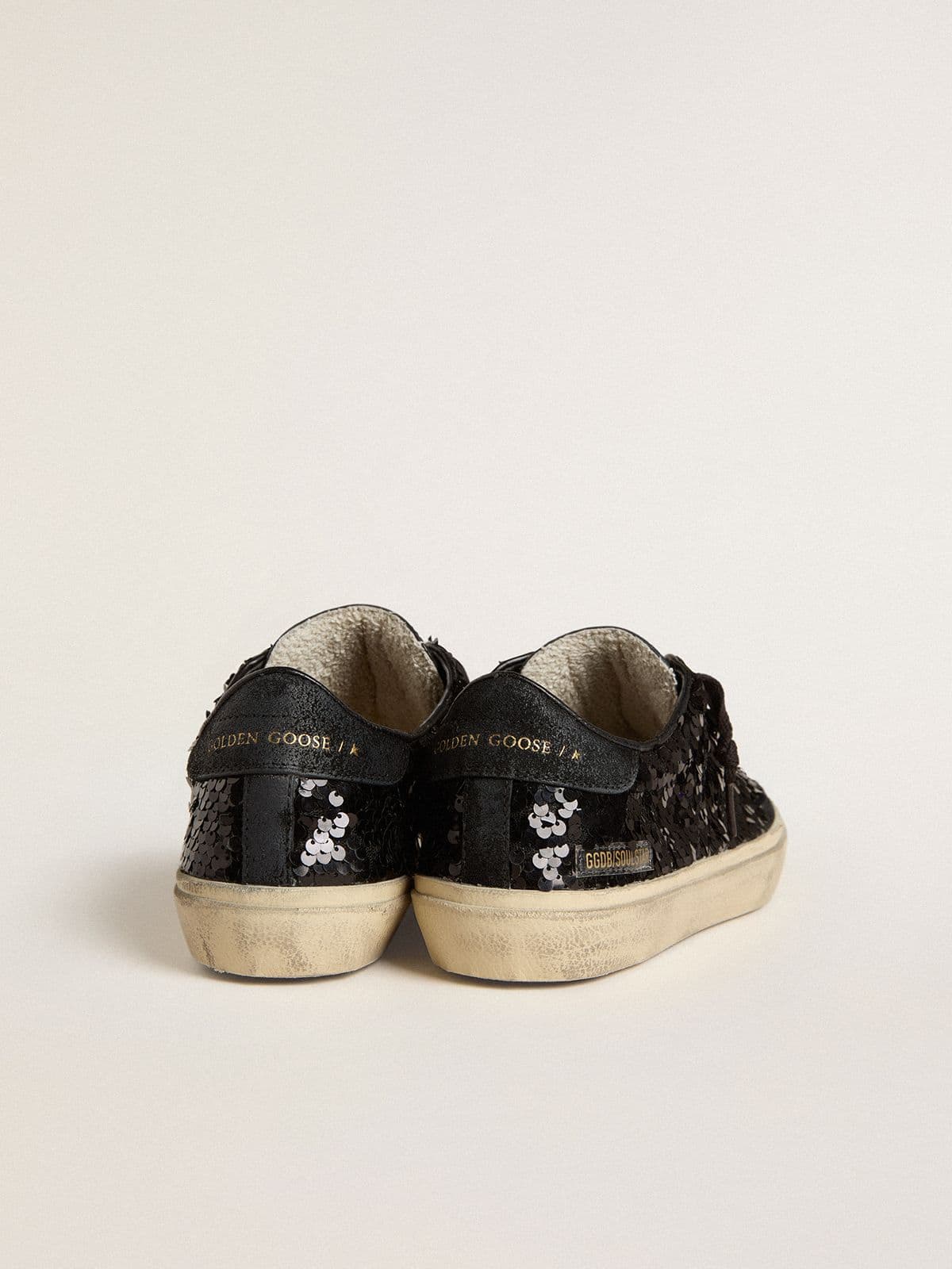 Golden Goose Women’s Soul Star In Black Sequins With Black Suede Heel Tab - Sneaker Türkiye