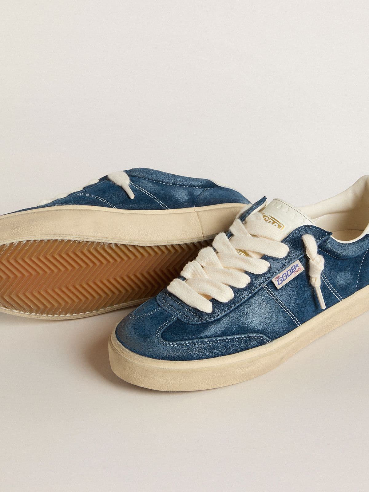 Golden Goose Women’s Soul Star In Blue Suede With White Leather Heel Tab - Sneaker Türkiye