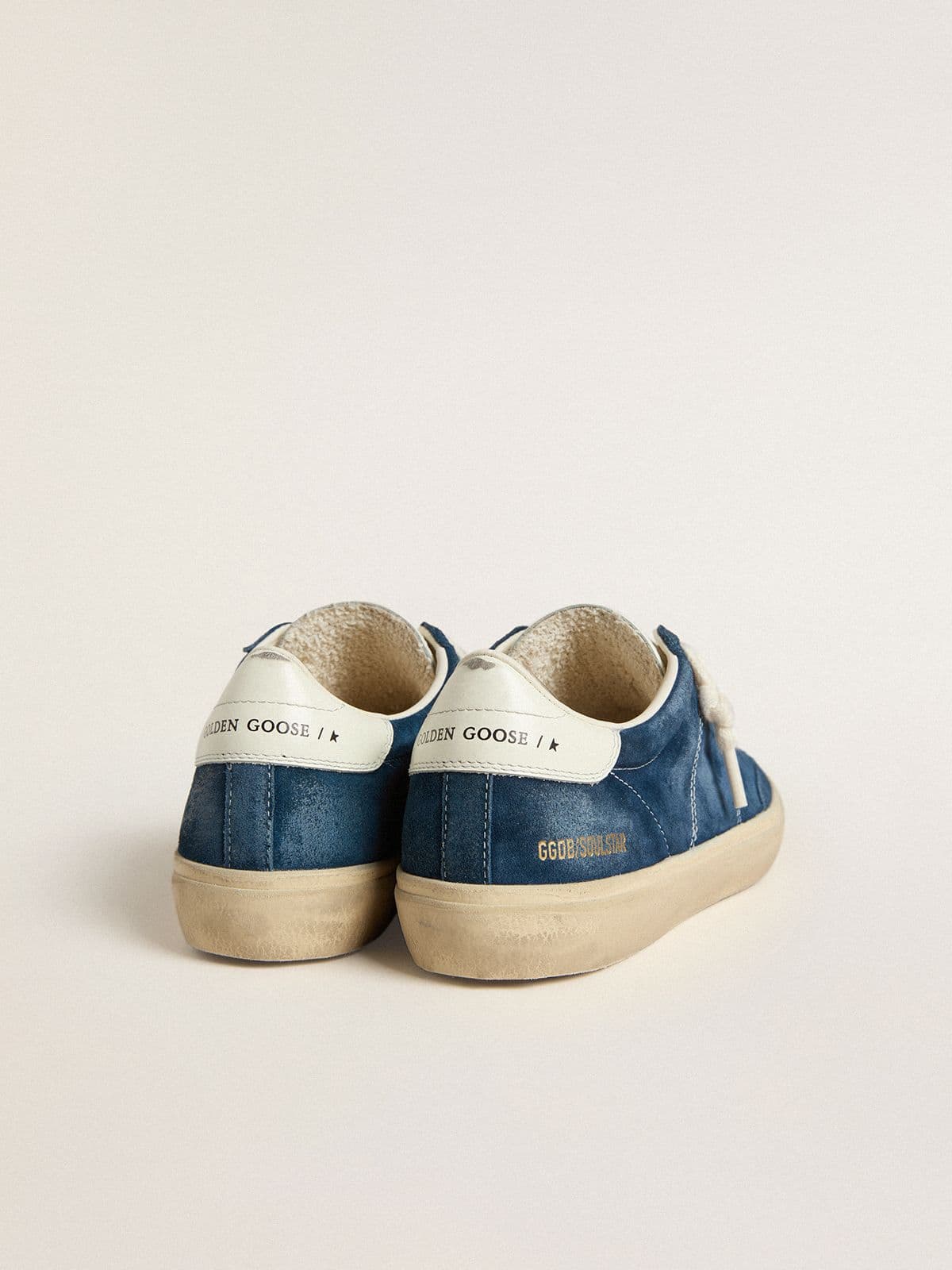 Golden Goose Women’s Soul Star In Blue Suede With White Leather Heel Tab - Sneaker Türkiye