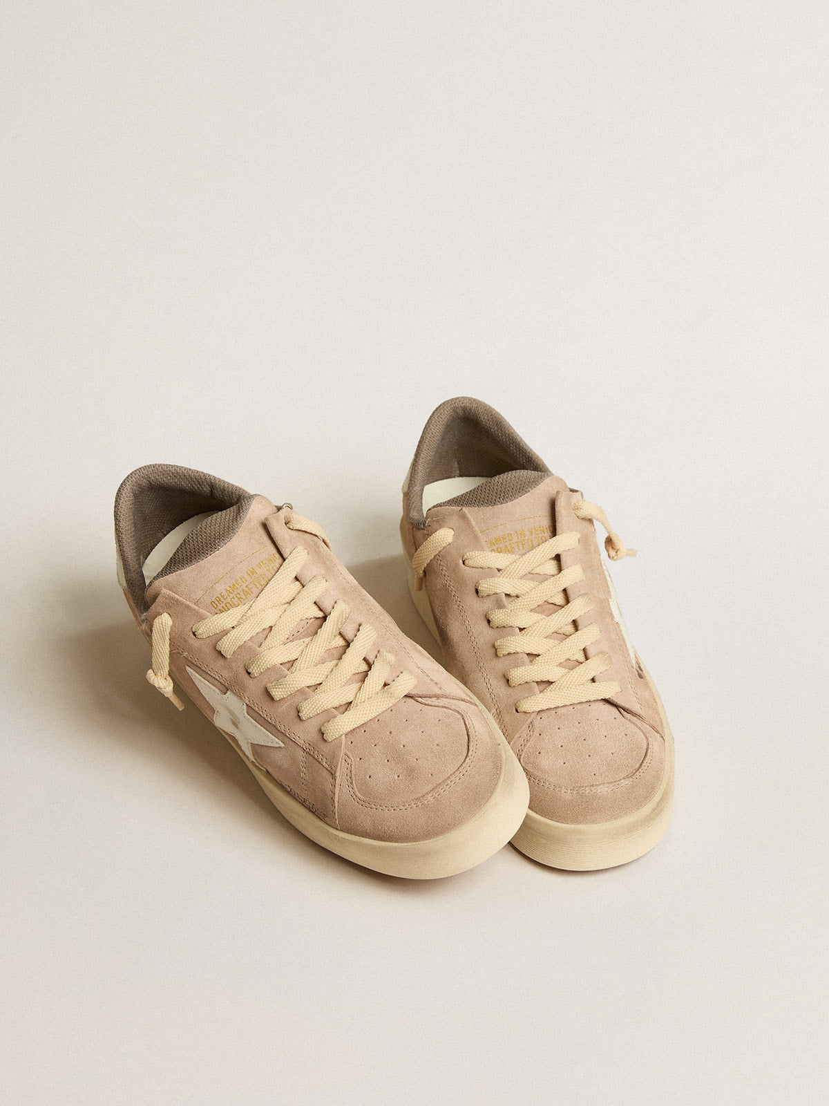 Golden Goose Women’s Stardan In Old Rose Suede With White Leather Star And Heel Tab - Sneaker Türkiye