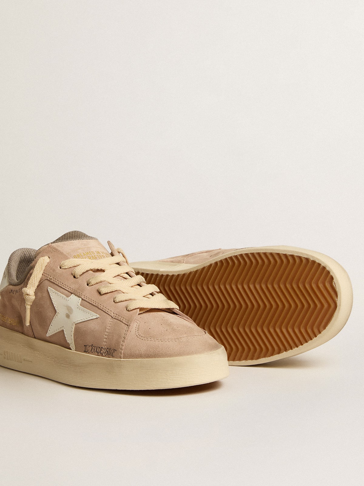 Golden Goose Women’s Stardan In Old Rose Suede With White Leather Star And Heel Tab - Sneaker Türkiye