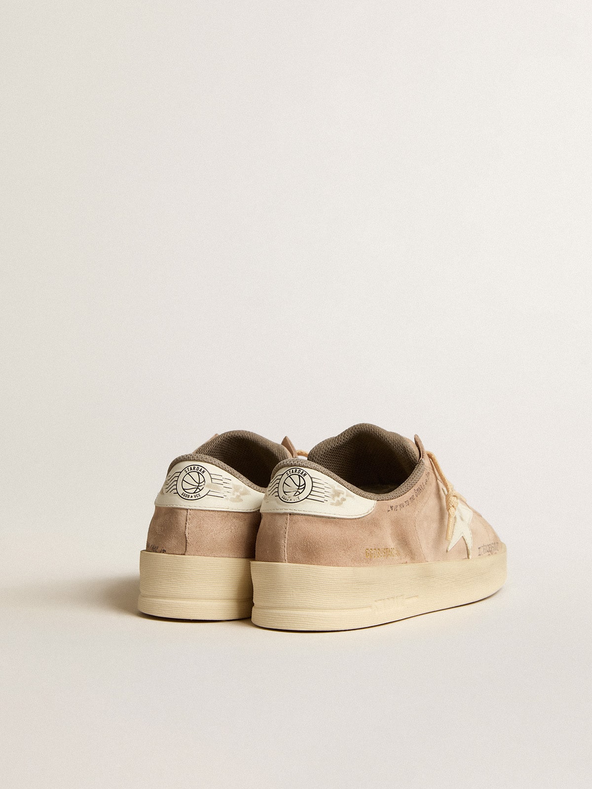 Golden Goose Women’s Stardan In Old Rose Suede With White Leather Star And Heel Tab - Sneaker Türkiye