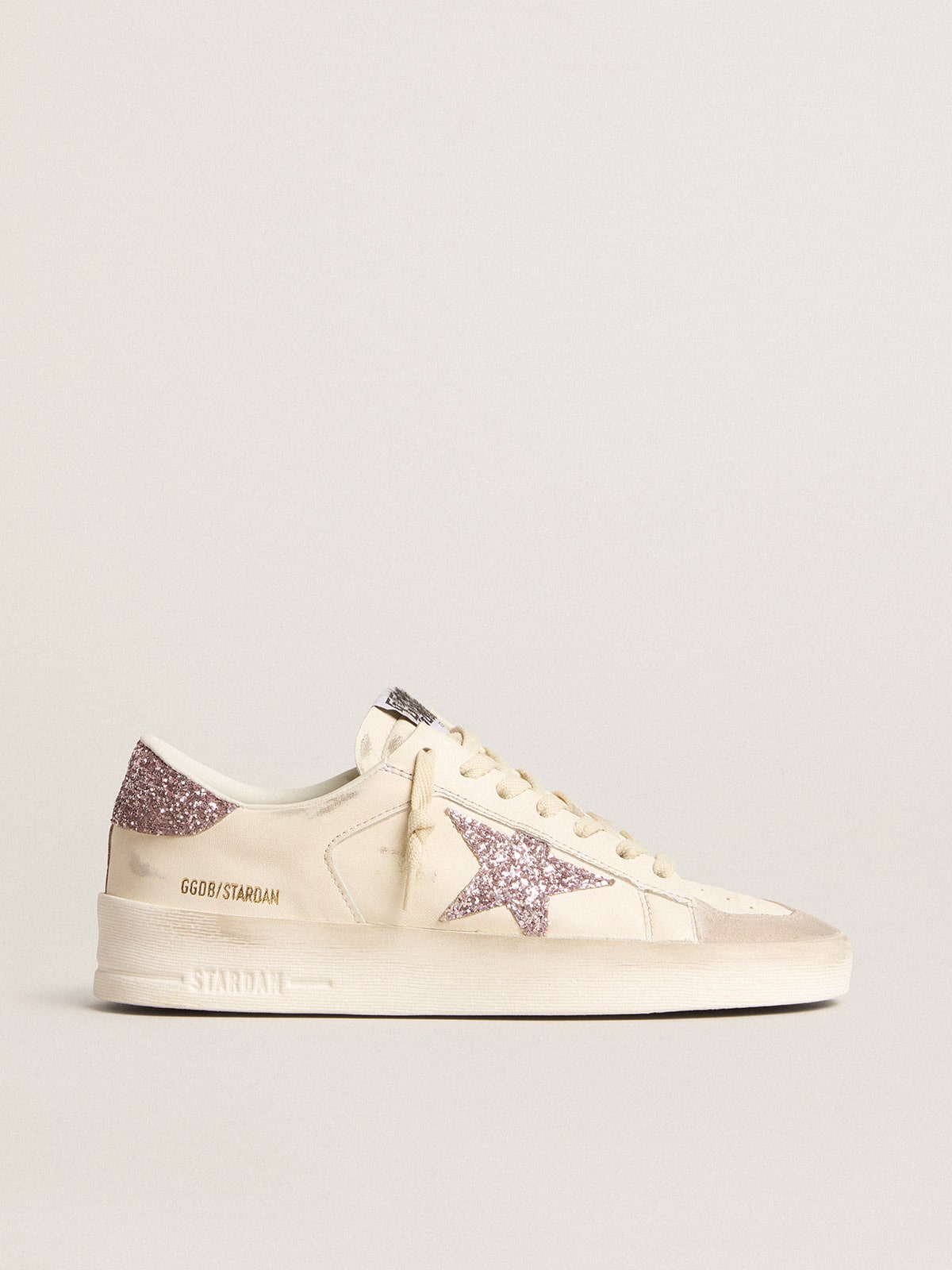Golden Goose Women’s Stardan In Nappa And Suede With Pink Glitter Star And Heel Tab - Sneaker Türkiye