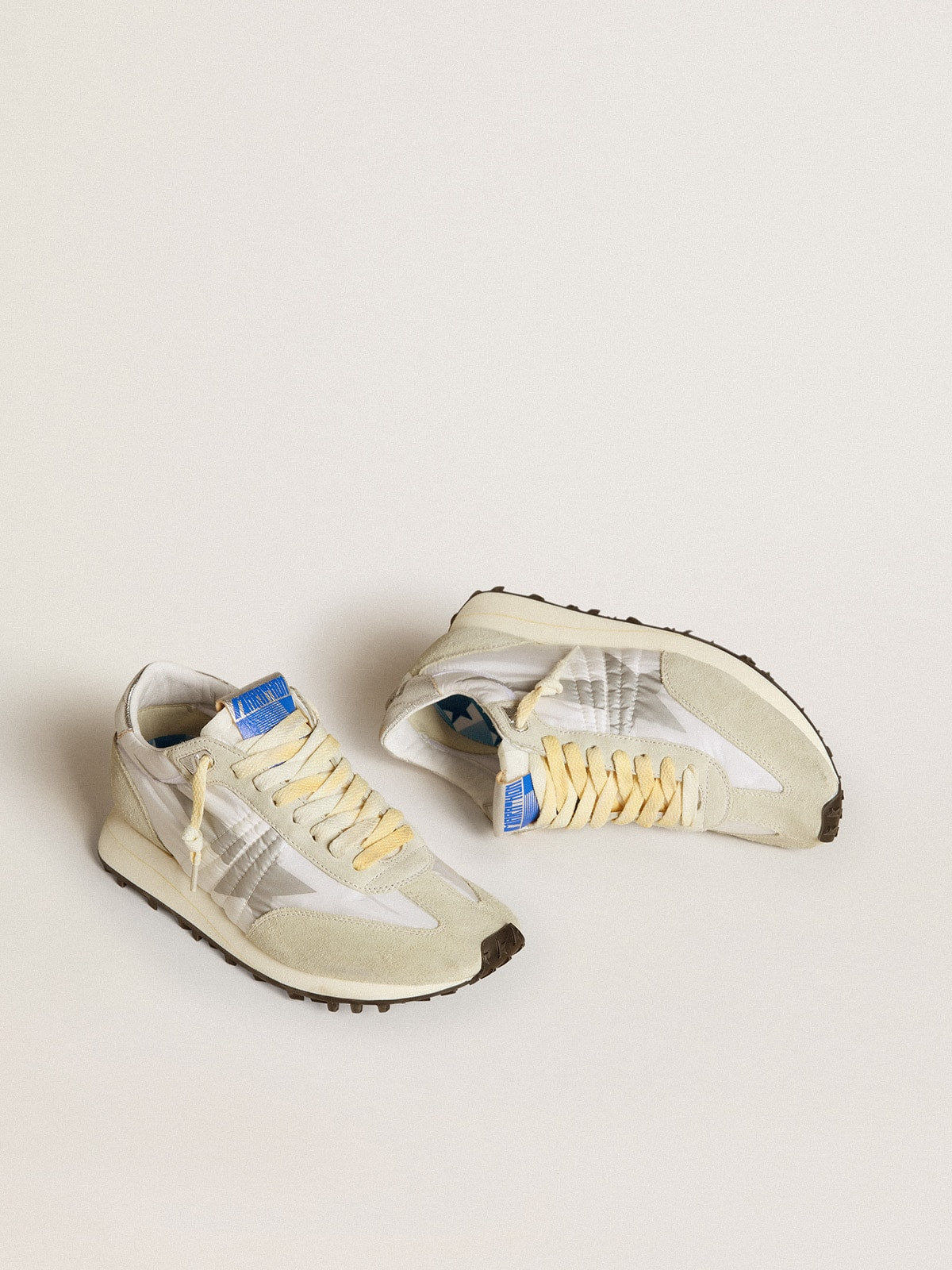 Golden Goose Women’s Marathon With White Nylon Upper And Silver Star - Sneaker Türkiye
