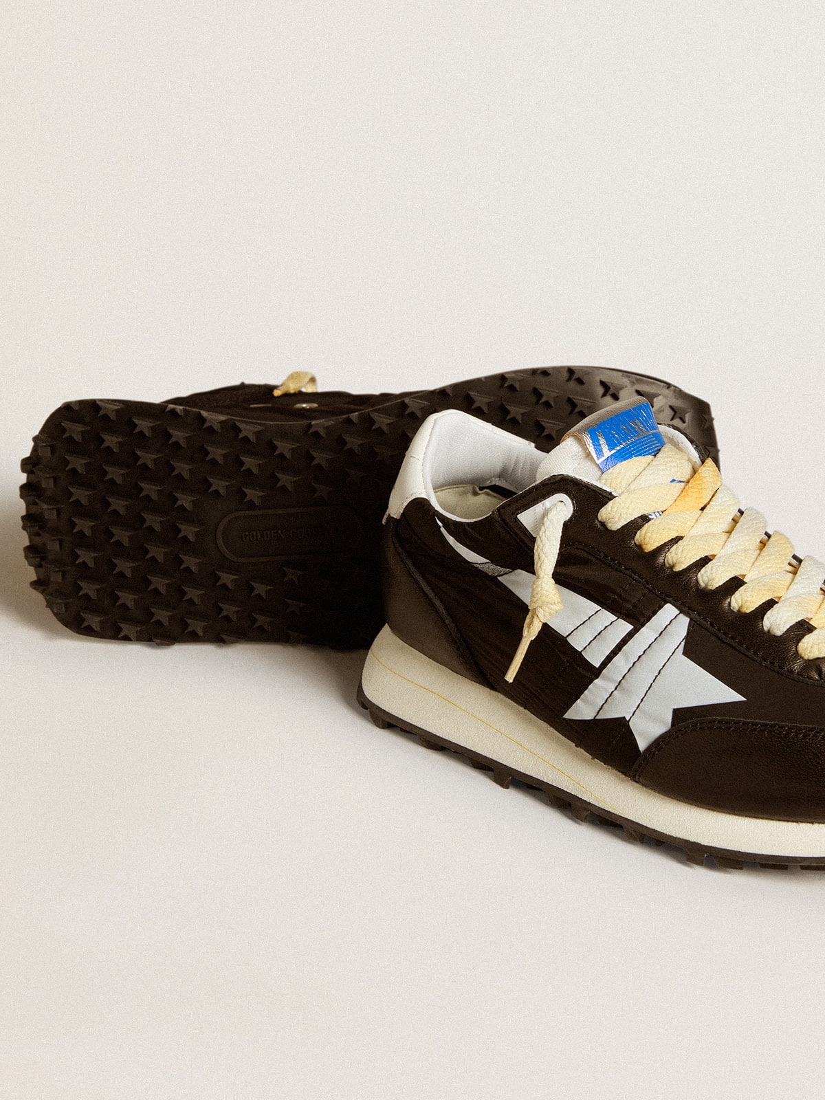 Golden Goose Women’s Marathon With Black Nylon Upper And White Star - Sneaker Türkiye
