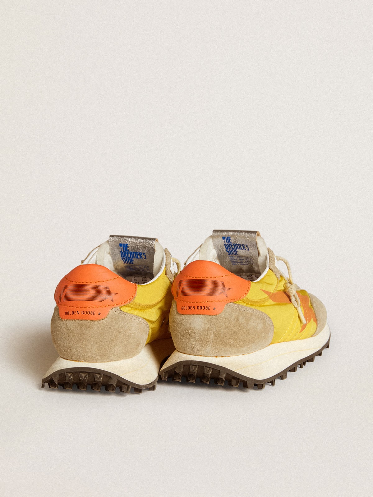 Golden Goose Women’s Marathon With Yellow Nylon Upper And Orange Star - Sneaker Türkiye