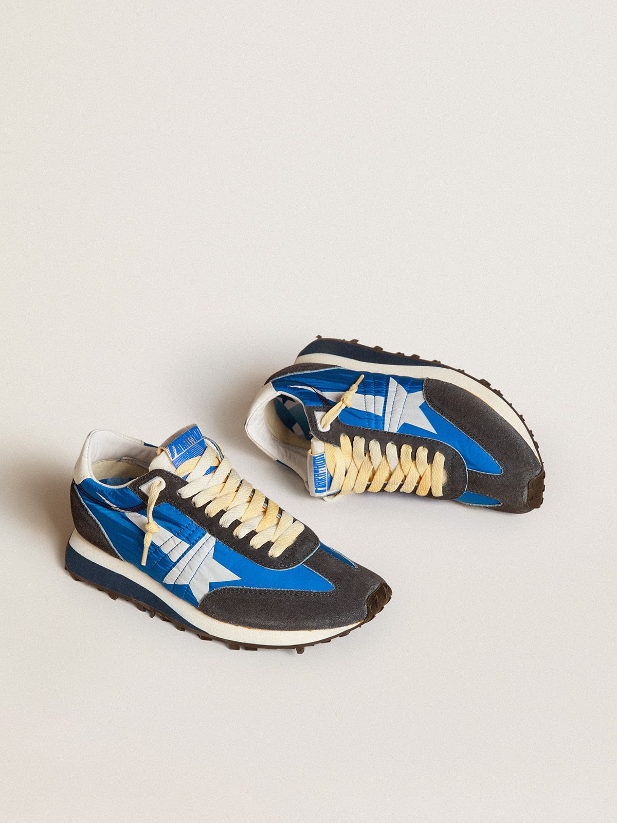 Golden Goose Women’s Marathon With Blue Nylon Upper And White Star - Sneaker Türkiye