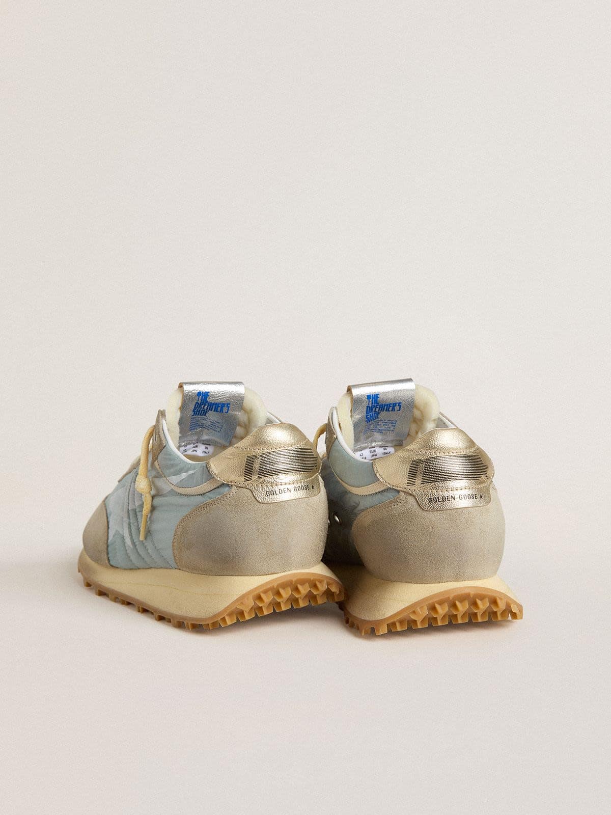 Golden Goose Women’s Marathon With Light Blue Nylon Upper And Pastel Blue Star - Sneaker Türkiye