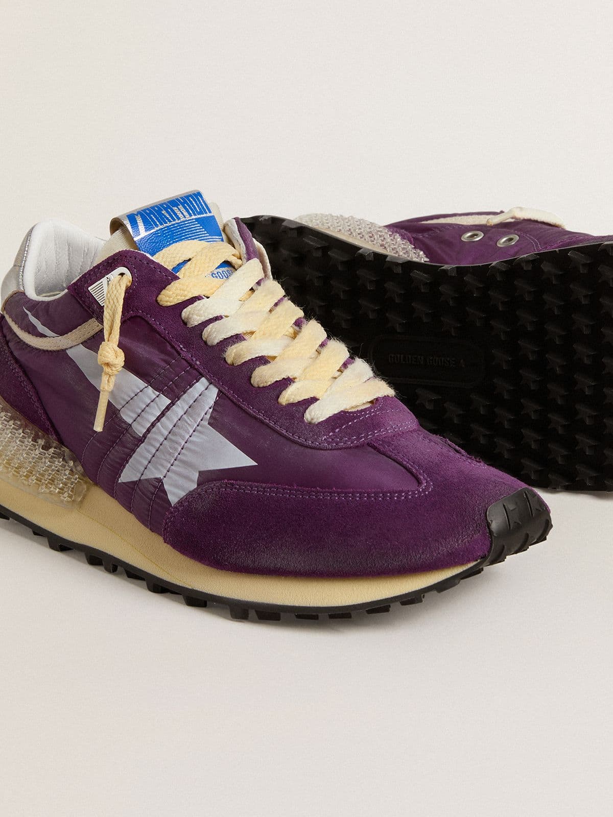 Golden Goose Women’s Marathon With Purple Nylon Upper And White Star - Sneaker Türkiye