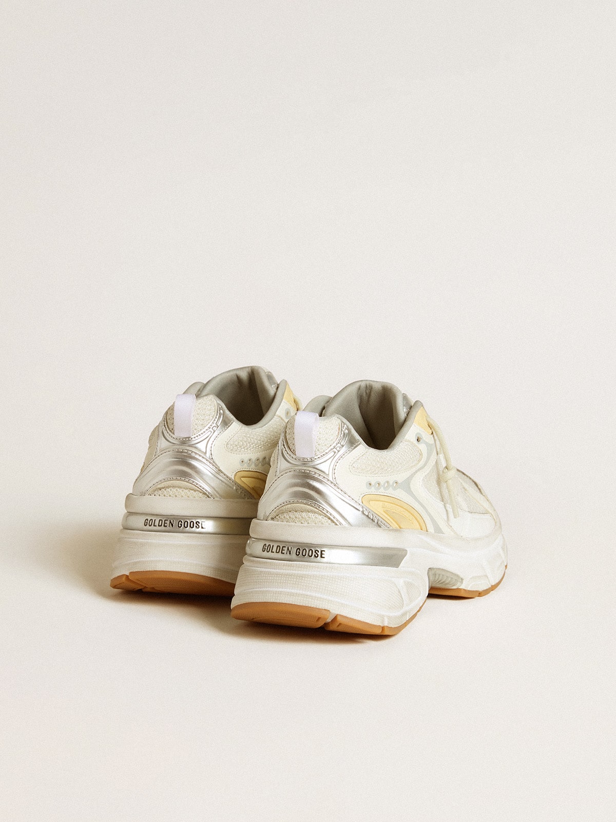 Golden Goose Women’s Lightstar In White Leather And Mesh With Worn-White Star - Sneaker Türkiye