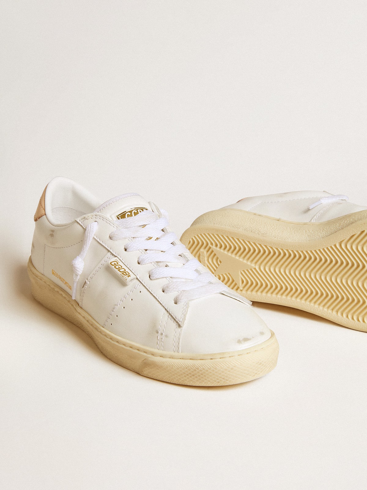 Golden Goose Matchstar In Leather With Peach Pink Heel Tab - Sneaker Türkiye