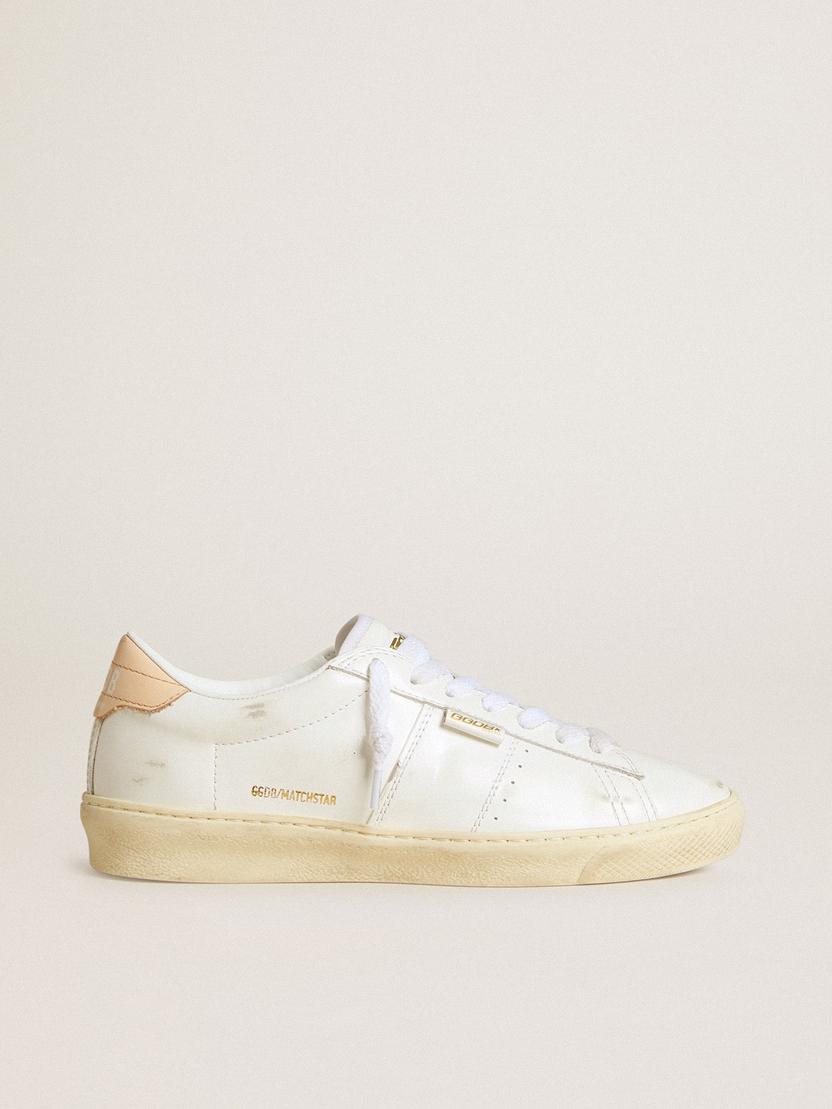 Golden Goose Matchstar In Leather With Peach Pink Heel Tab - Sneaker Türkiye